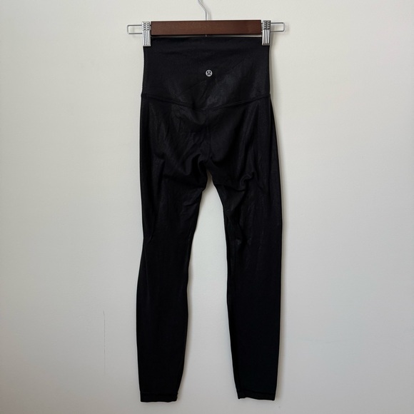 Lululemon Align High Rise Pant 25” *Shine Radiate Foil Print Black Size 2 - Picture 3 of 6